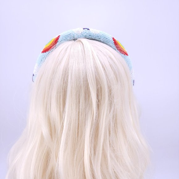 Rainbow headband, Rainbow, beaded headband, Padded headband, gift for her, - Picture 6 of 6